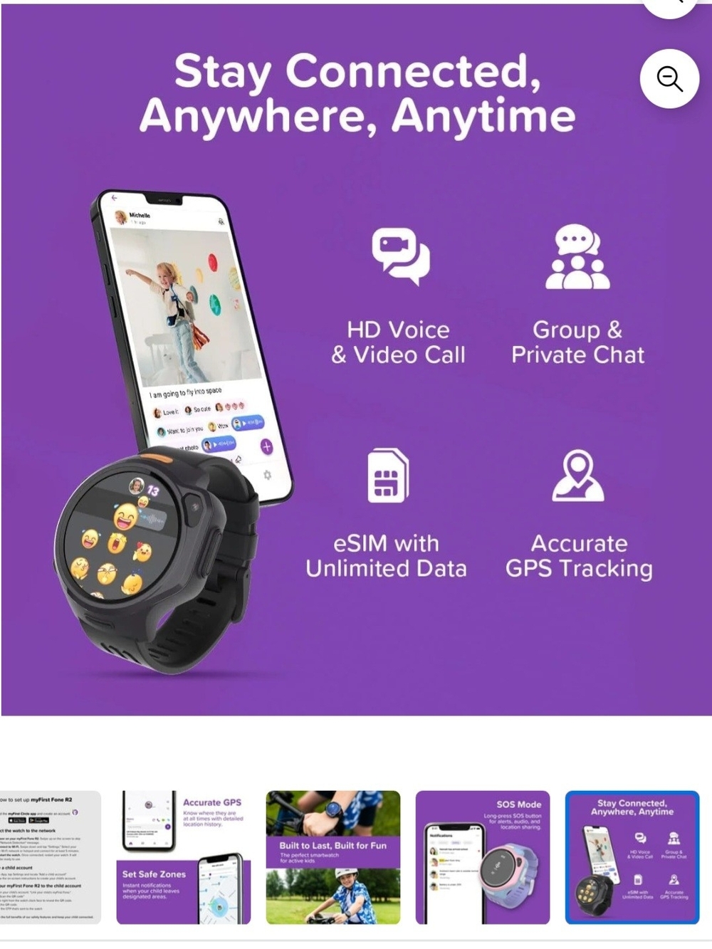 Ultimate Smartwatch Bundle - Purple and Pink Kids Watch - Picture 10 of 14